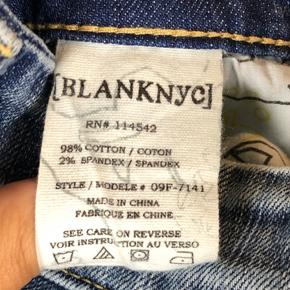 Blank NYC distressed straight leg jeans /EUC - Picture 4 of 8